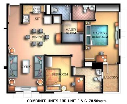 2BR unit with balcony